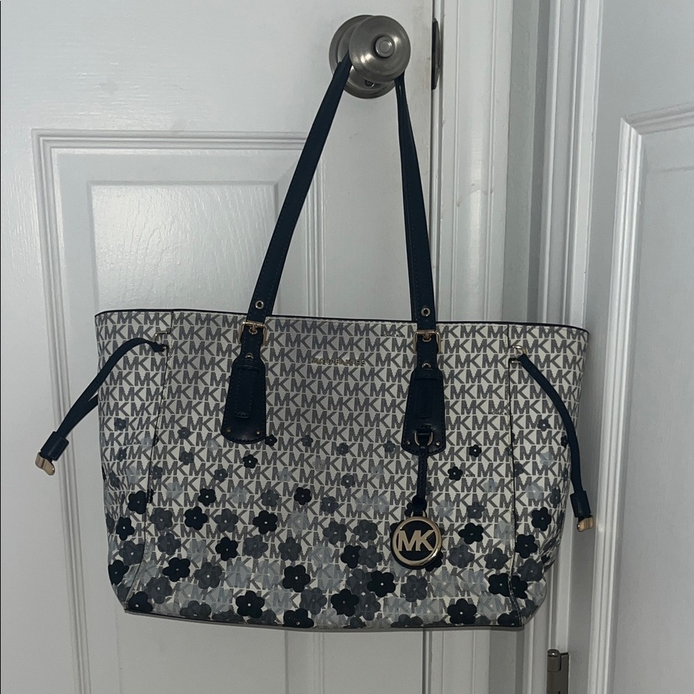 Michael Kors Monogram Navy and White Tote